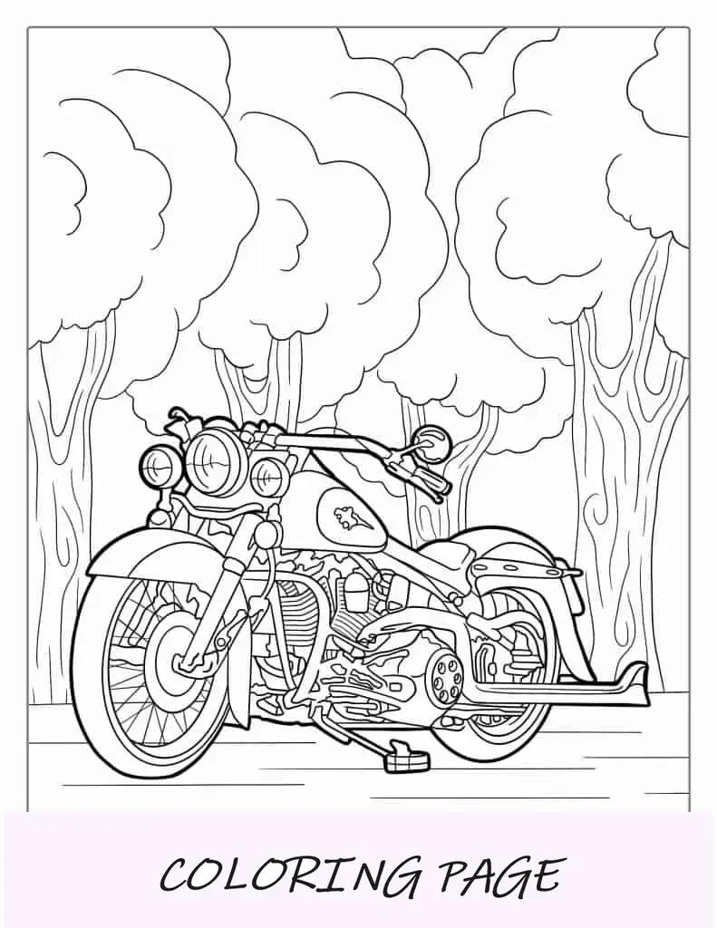 Hoja para colorear de motocicleta india