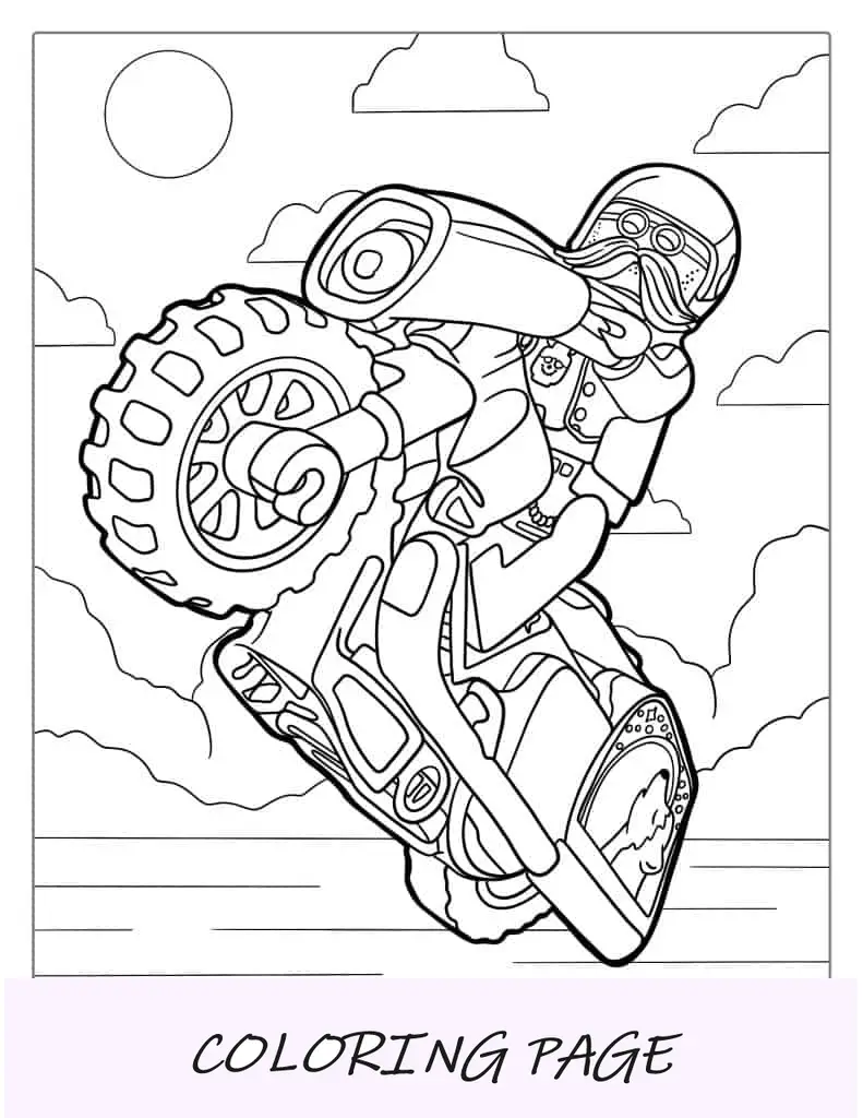 Moto Lego Para Colorear