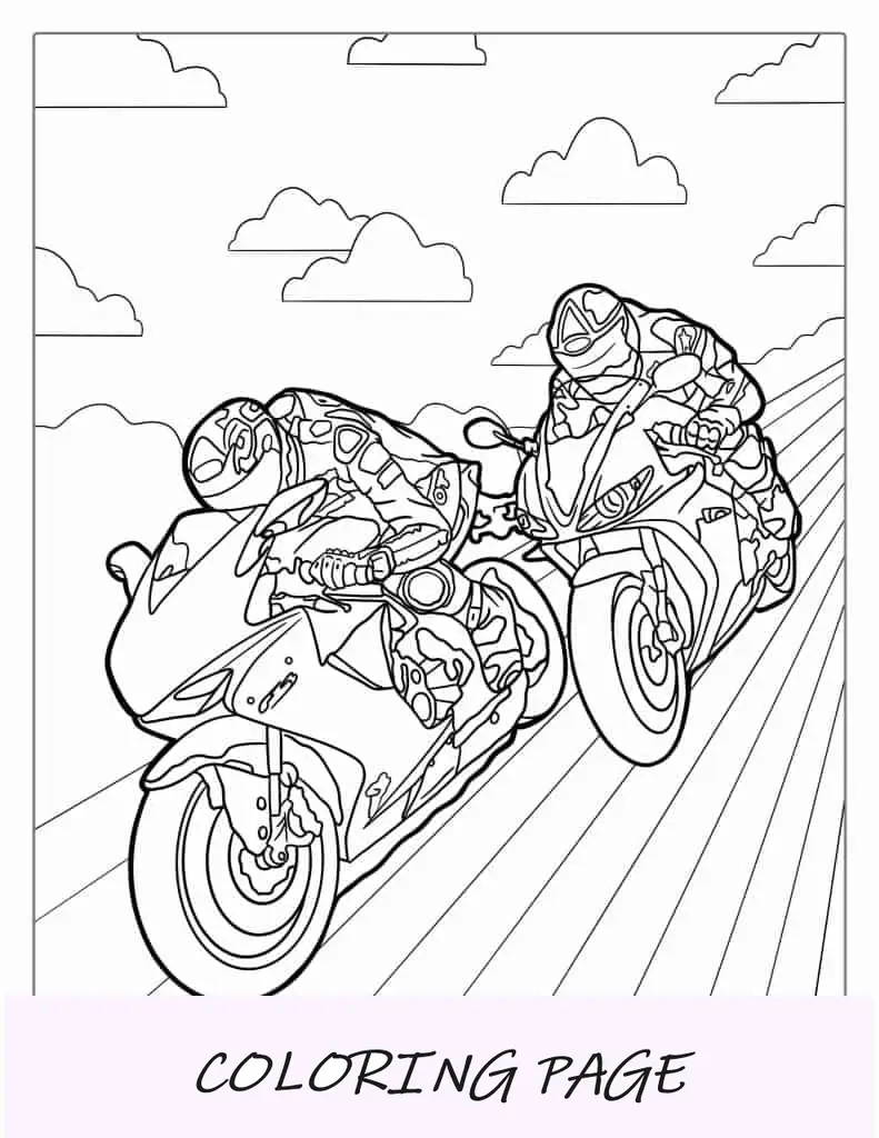 Dos motos compitiendo en la pista