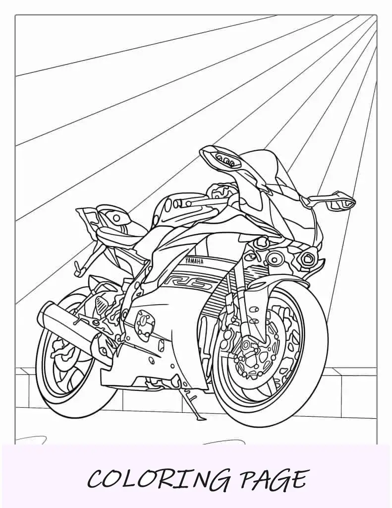 Moto Yamaha para colorear para niños