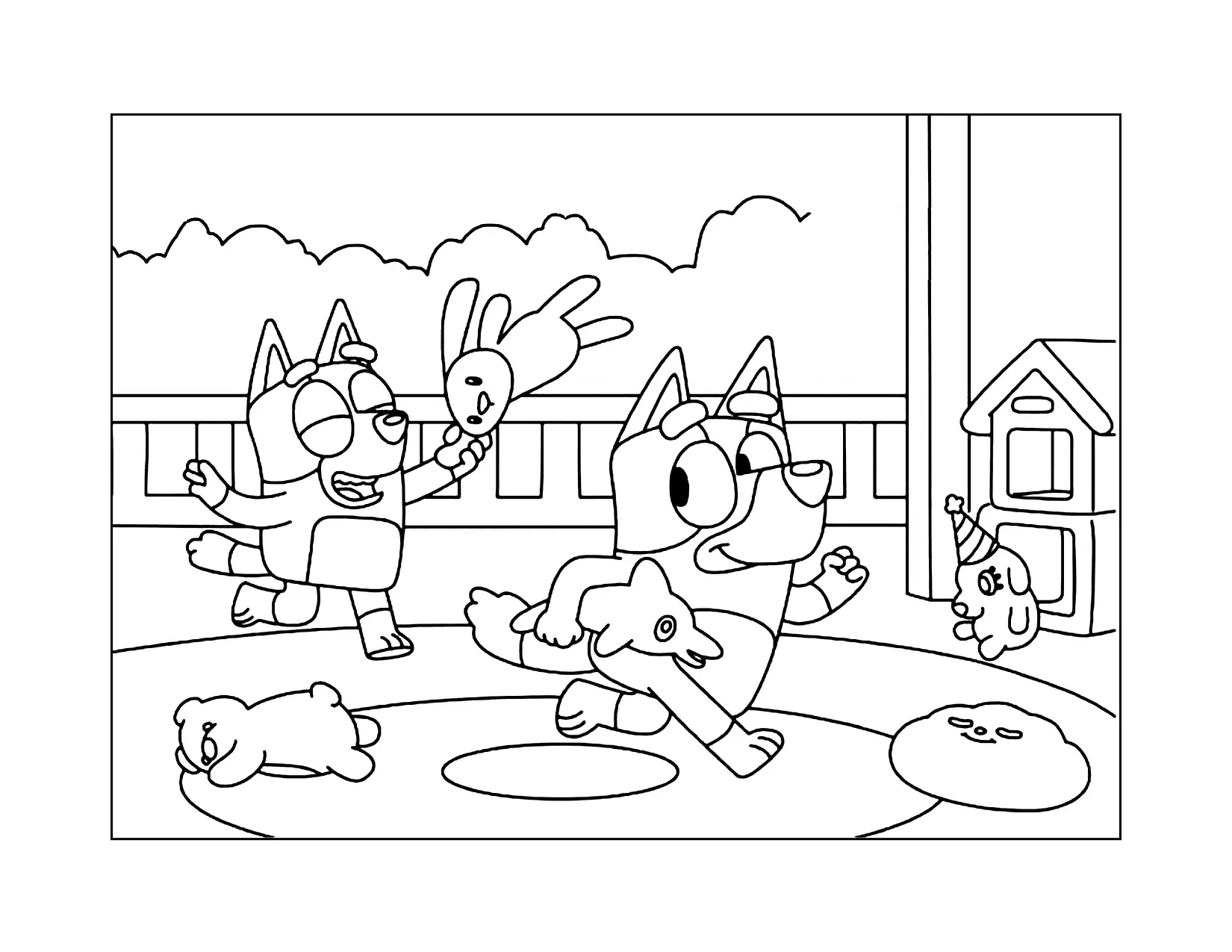 Bluey And Bingo Playing