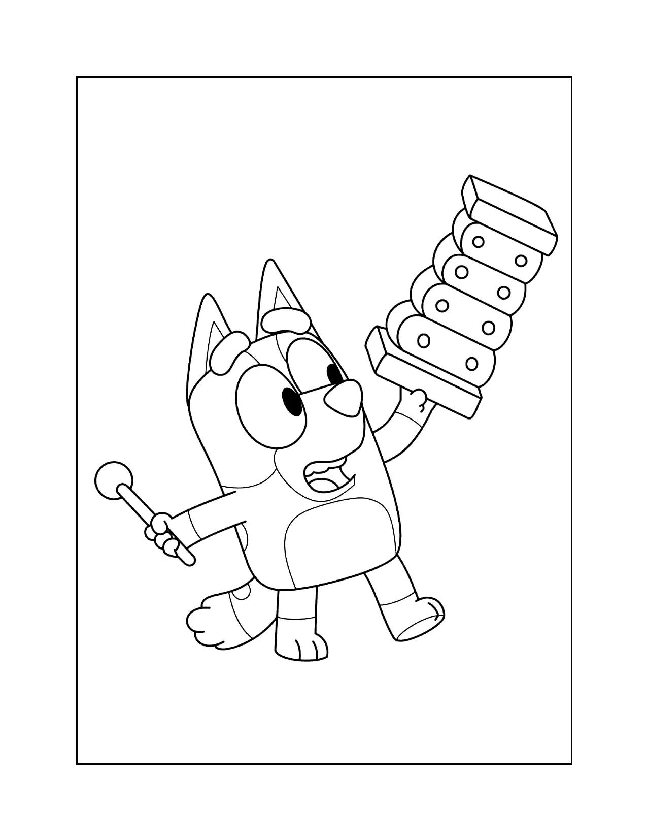 Bingo Playing Xylophone Coloring Page