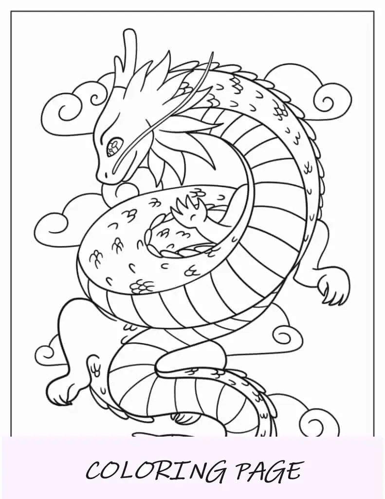 Dragão fácil de colorir para crianças