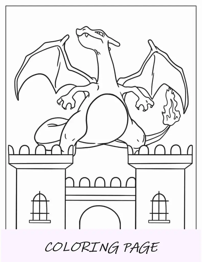 Dragão Kawaii para colorir