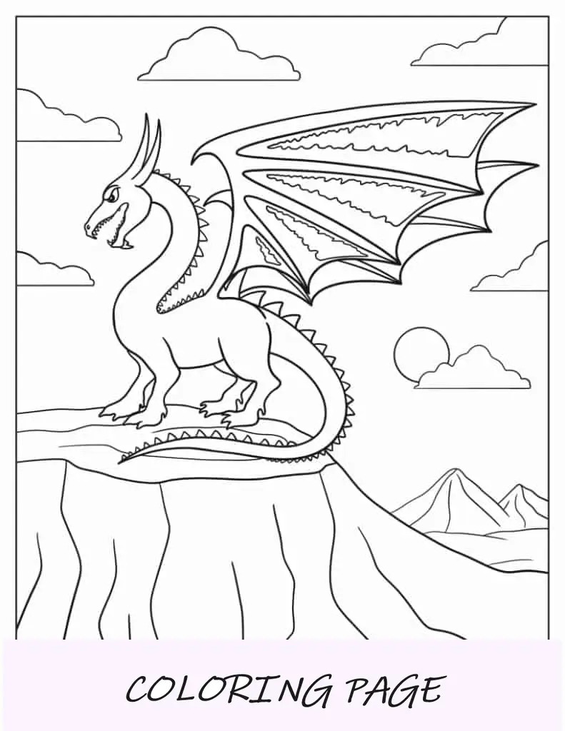 Dragão fofo e adorável para colorir