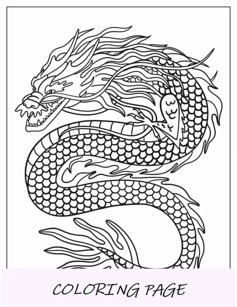 Dragão com aparência reptiliana para colorir