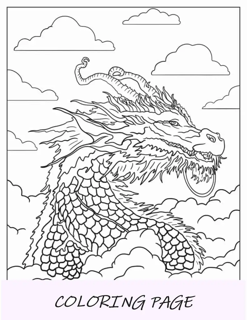 Dragão fácil de colorir para crianças