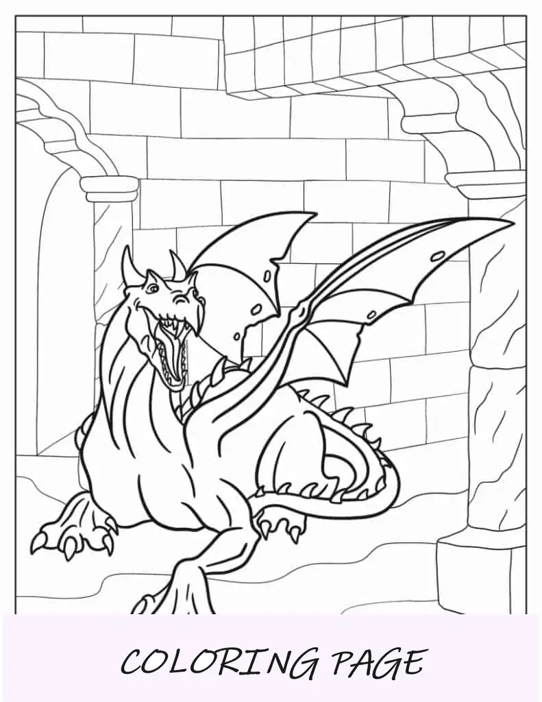 Adorável dragão de água para colorir