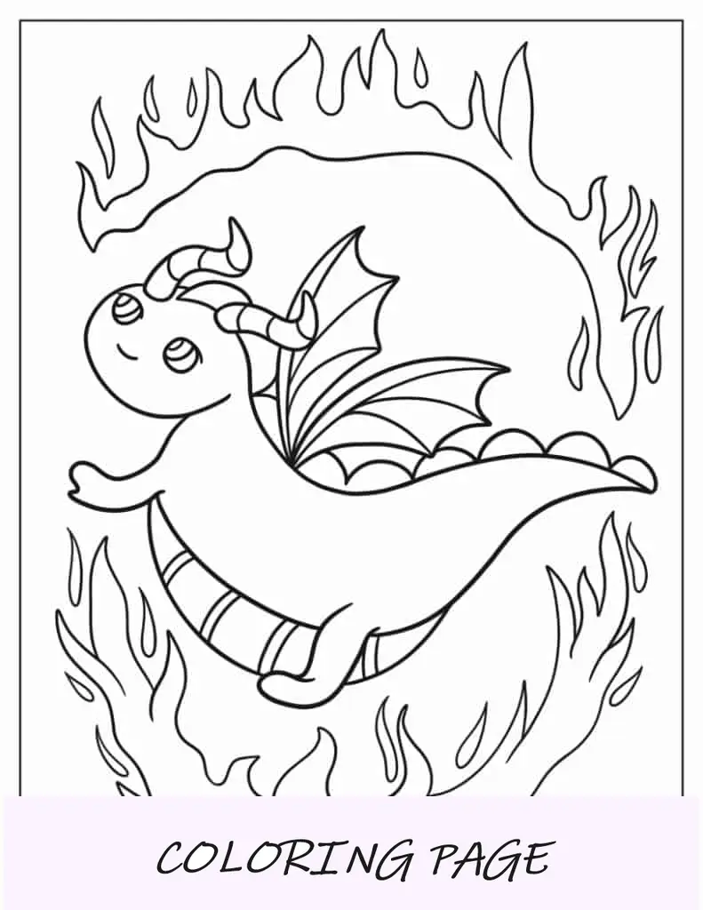 Pokémon Charizard com tema de fogo para colorir