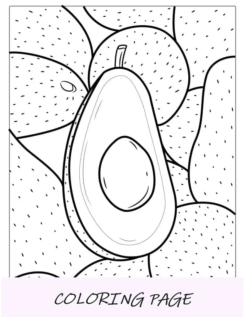 Einfache Avocado-Malseite für Kinder