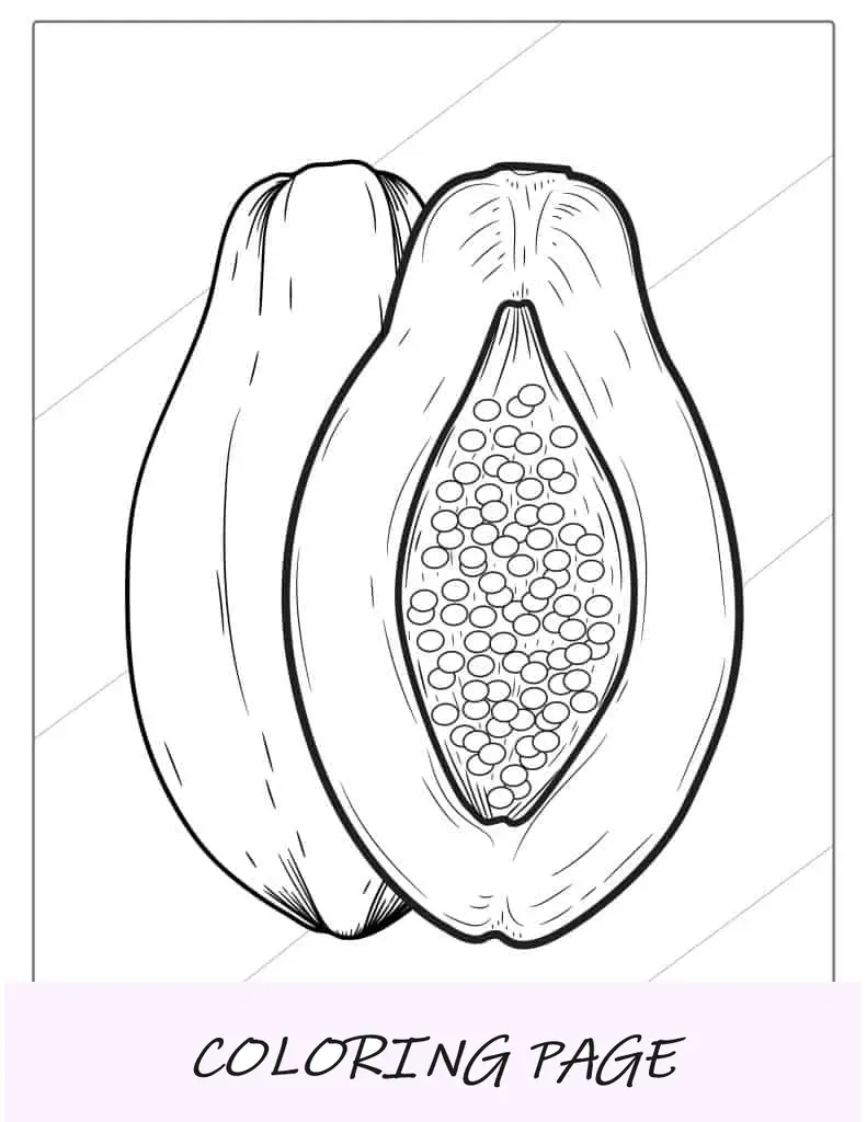 Papaya-Frucht mit Samen zum Färben