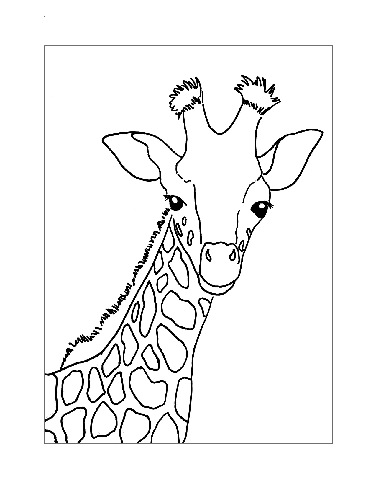 Giraffe Head Coloring Page