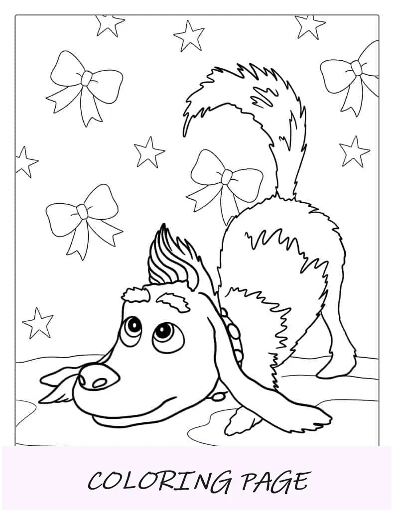 Folha para colorir fofa de Max Wagging Tail