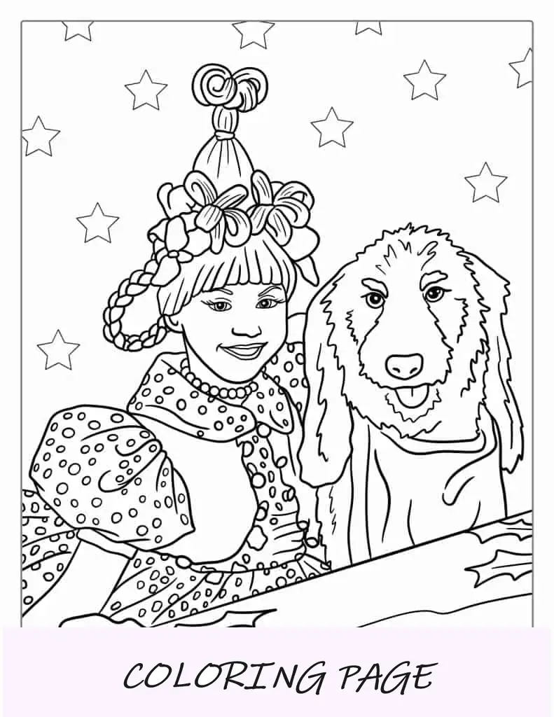 Folha para colorir de Max com Cindy Lou