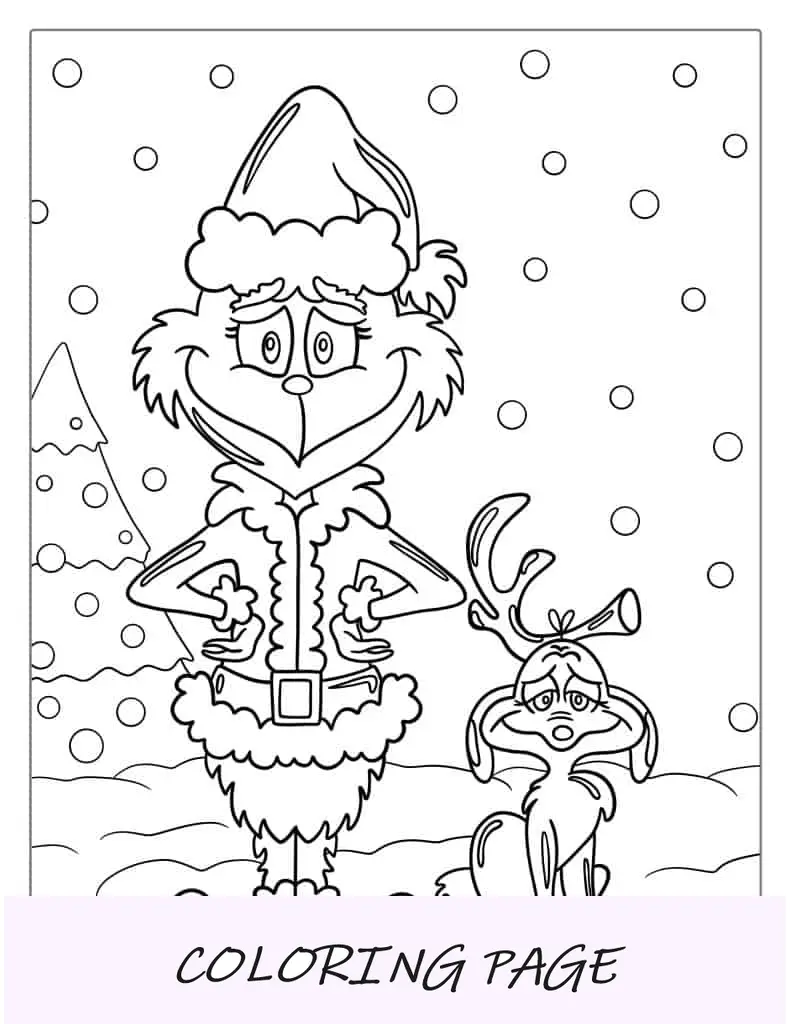Esboço fácil do Grinch para colorir
