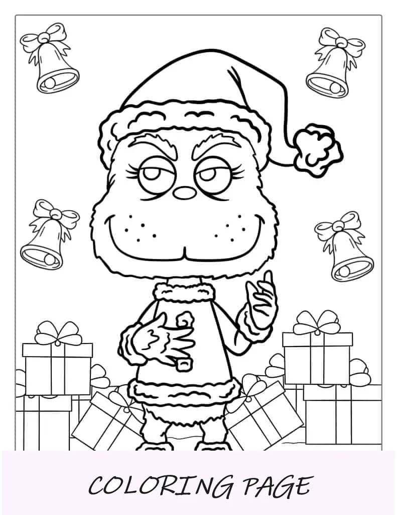 Folha para colorir fofa Funko Pop Grinch