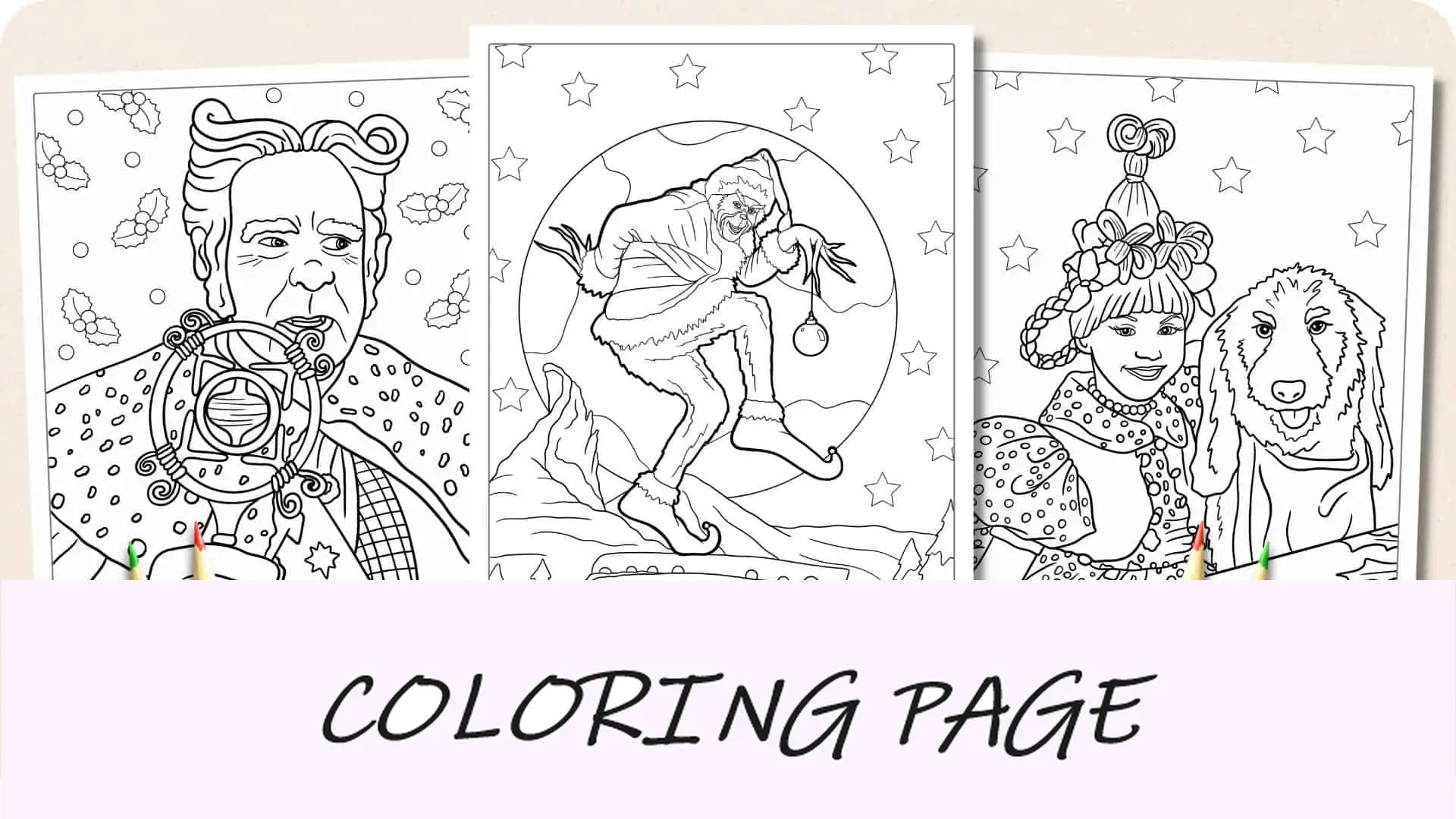 Imagem em destaque das páginas para colorir do Grinch