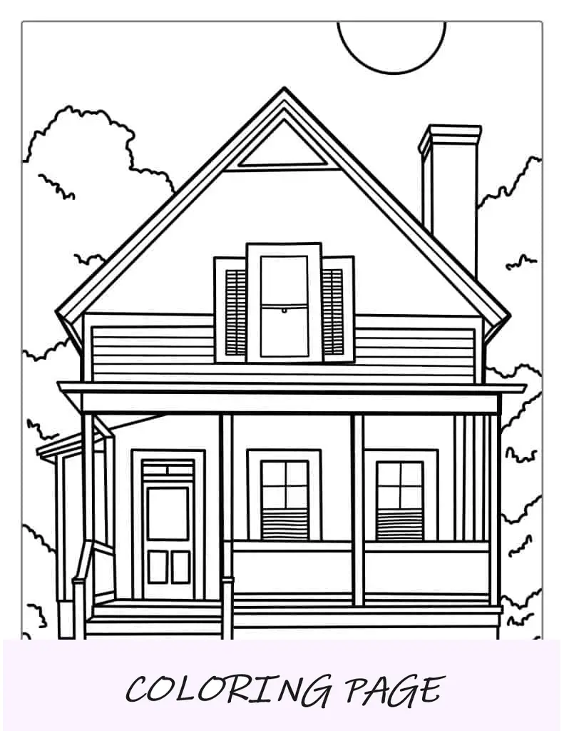 Colorir casas tradicionais para crianças
