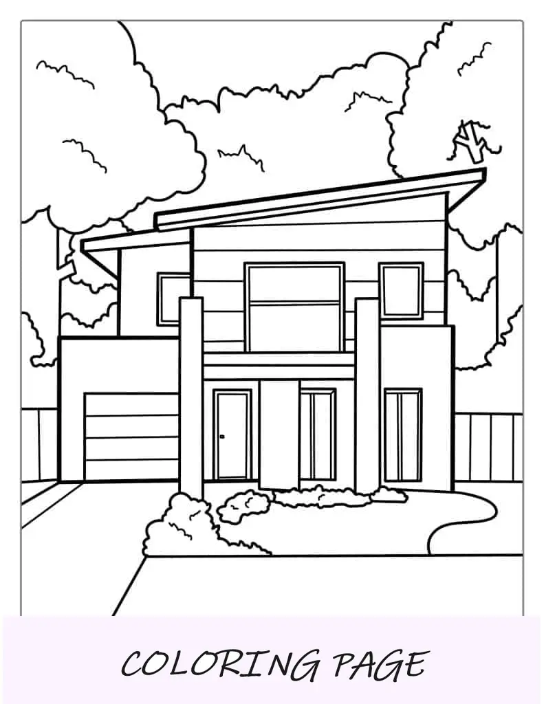 Casa moderna para colorir