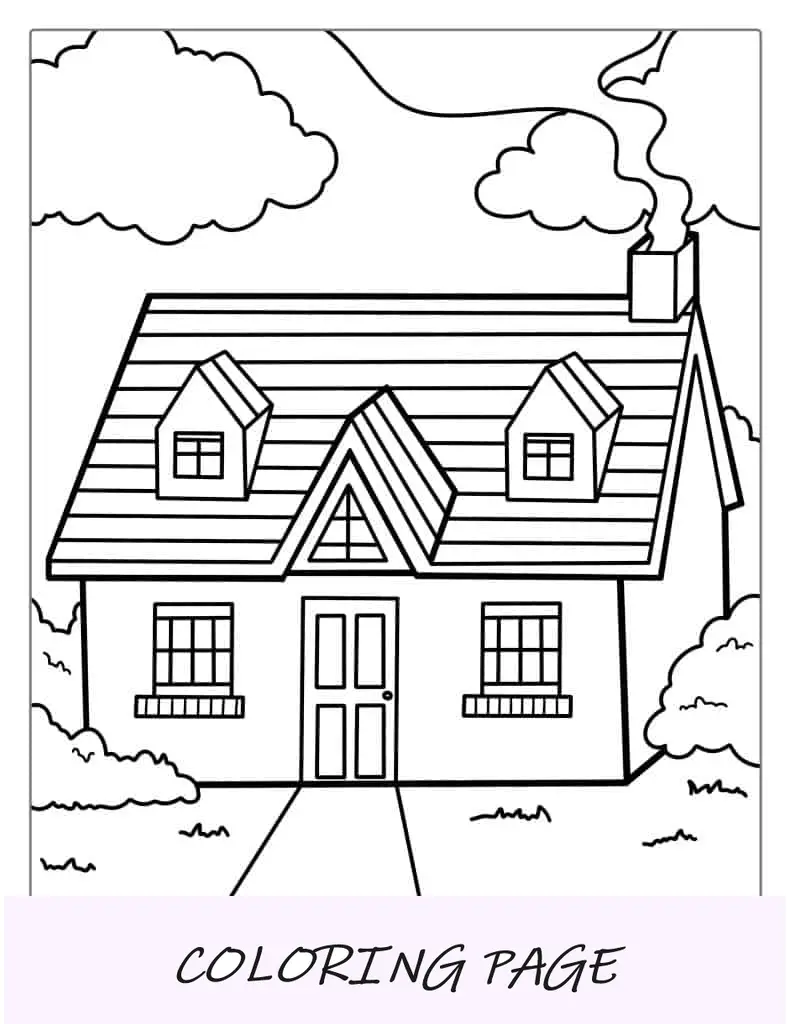Casa de contorno simples para colorir