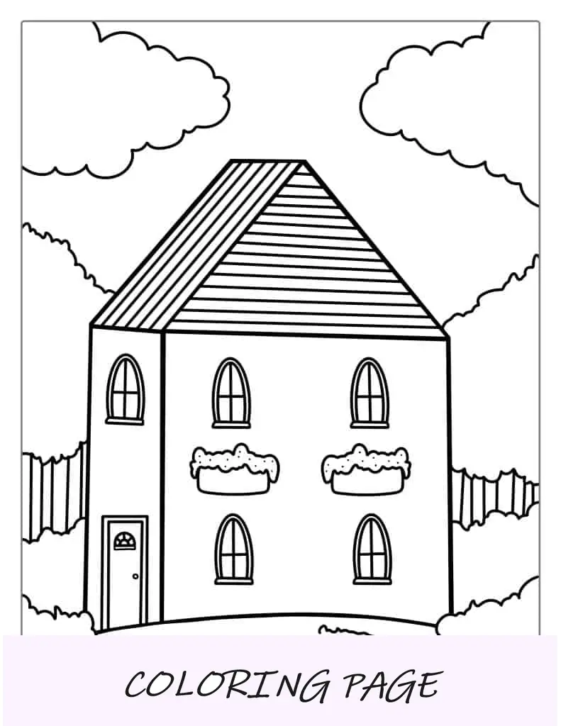 Colorir casas simples para crianças