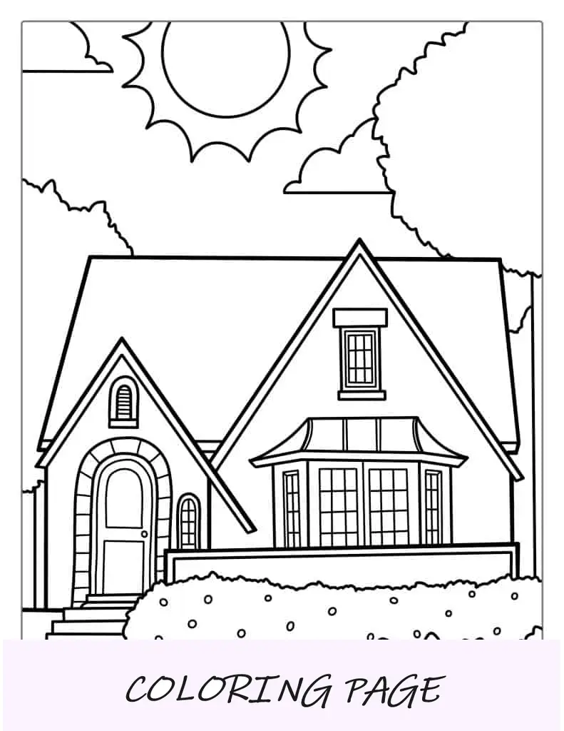Folha para colorir da Heritage House