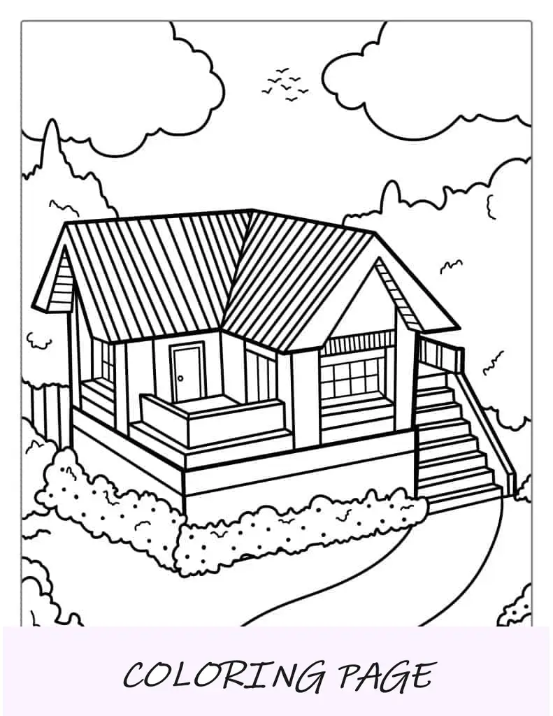 Casa para colorir bangalô na Califórnia