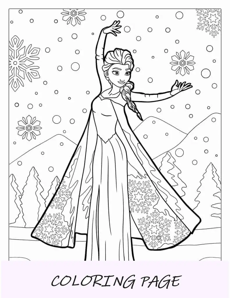 Elsa para colorir para meninas