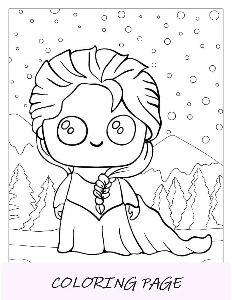 Contorno simples de Elsa para colorir