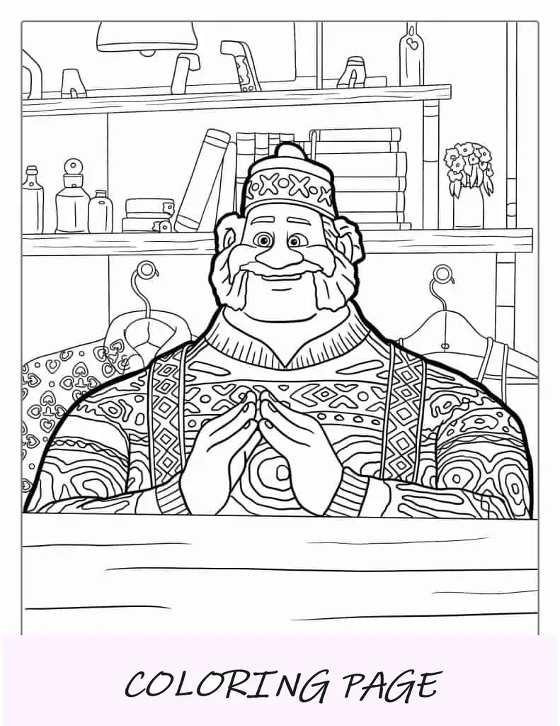 Página para colorir de personagem Oaken