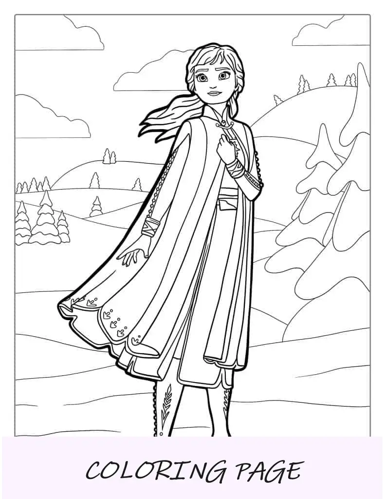 Página para colorir de Anna para crianças