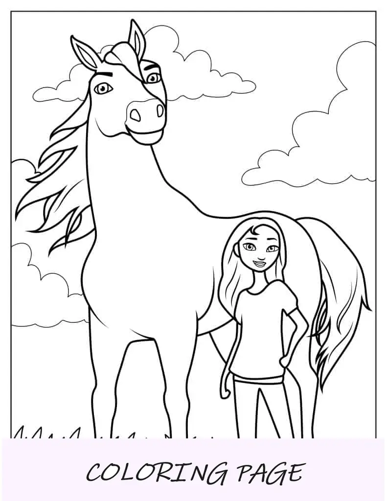 Dibujo para colorear de Pru y Chica Linda
