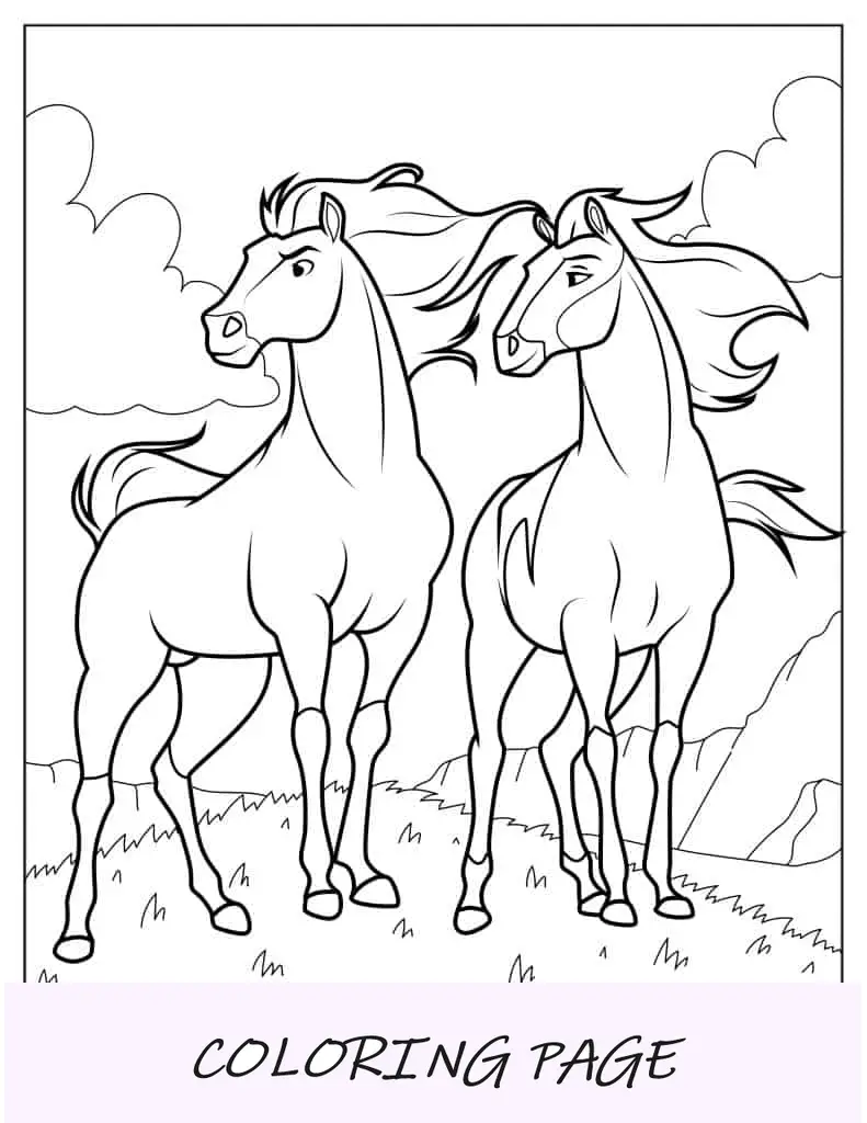 Spirit_ Semental del Cimarrón Página para colorear