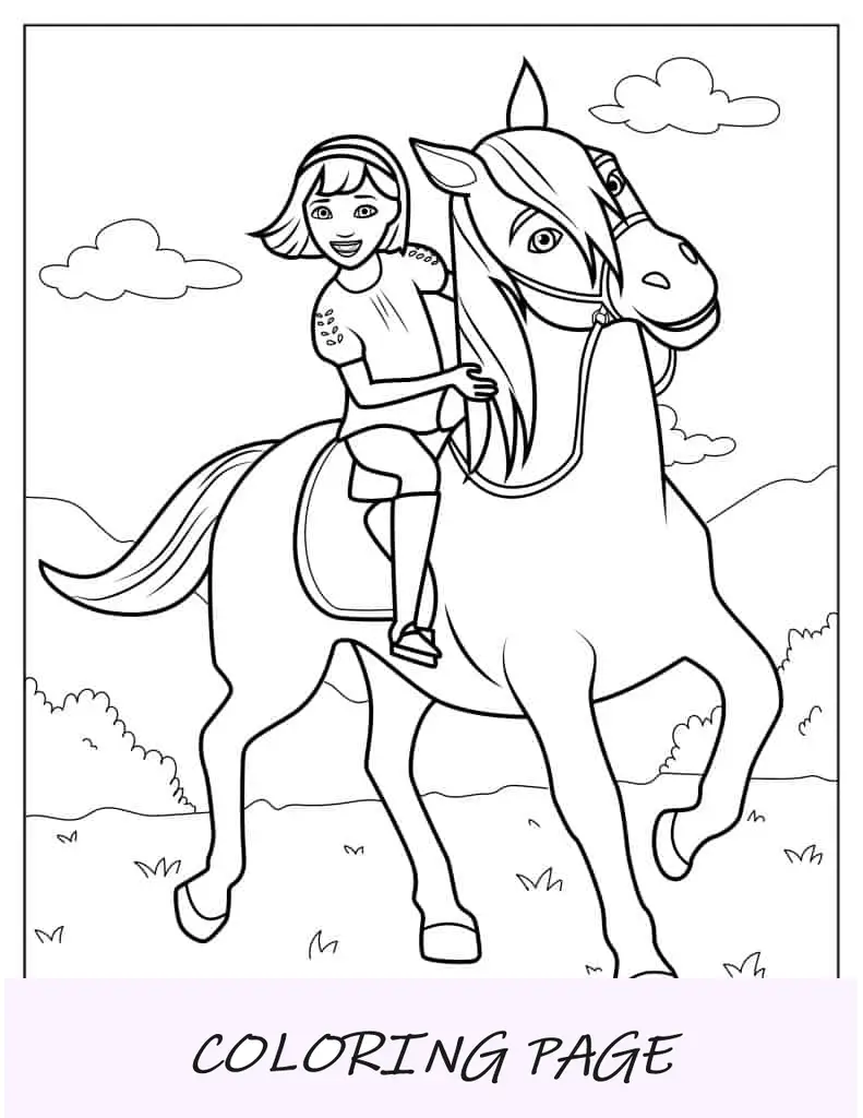 Abigail Montando Chica Linda Para Colorear
