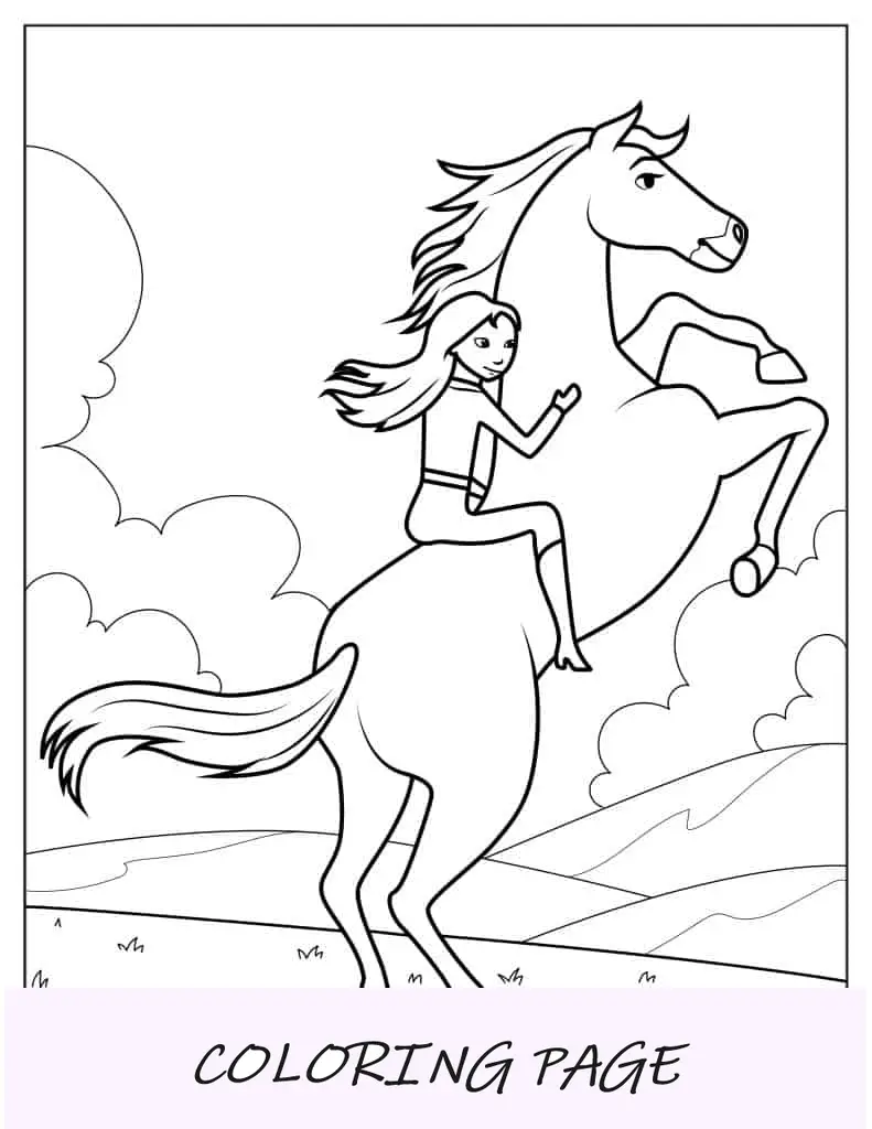 Dibujo para colorear de Abigail y Lucky para colorear