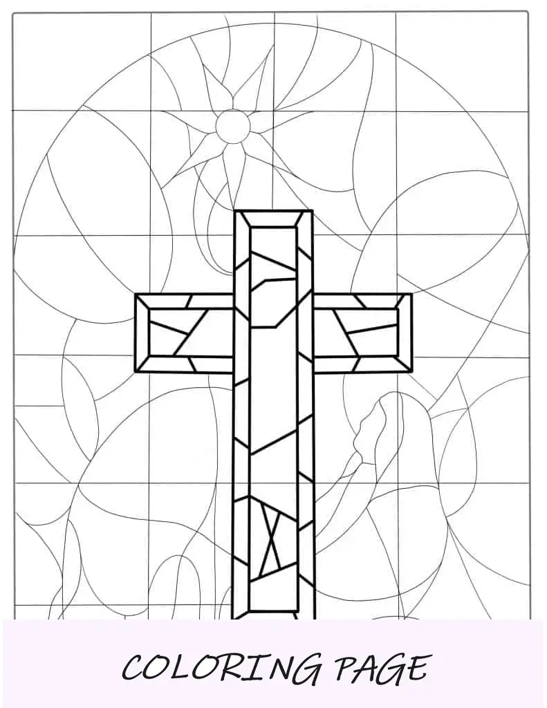 Imagen para colorear de vidrieras cruzadas