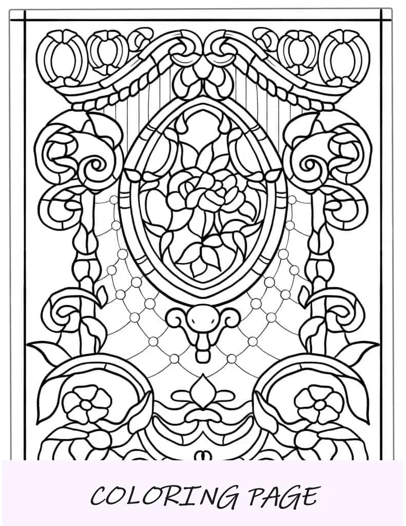 Vidriera detallada para colorear