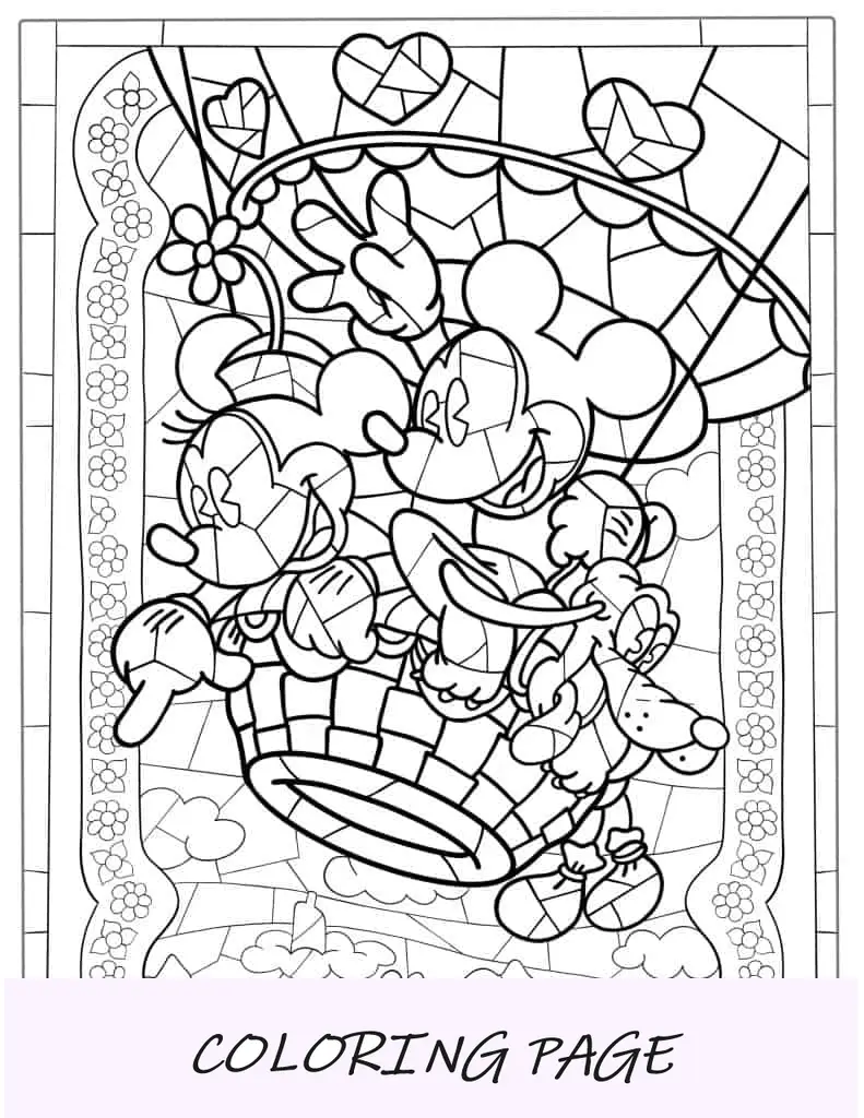 Dibujo Para Colorear De Vidrieras De Mickey Mouse De Disney