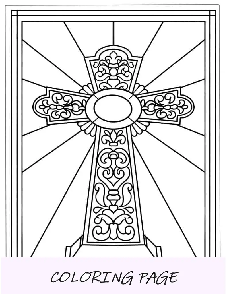 Cruz De Vitral Página Para Colorear