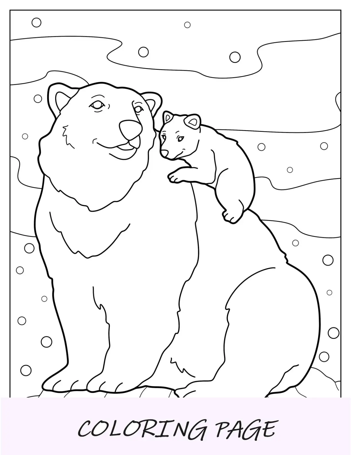 Página para colorear de osito abrazando a mamá osita