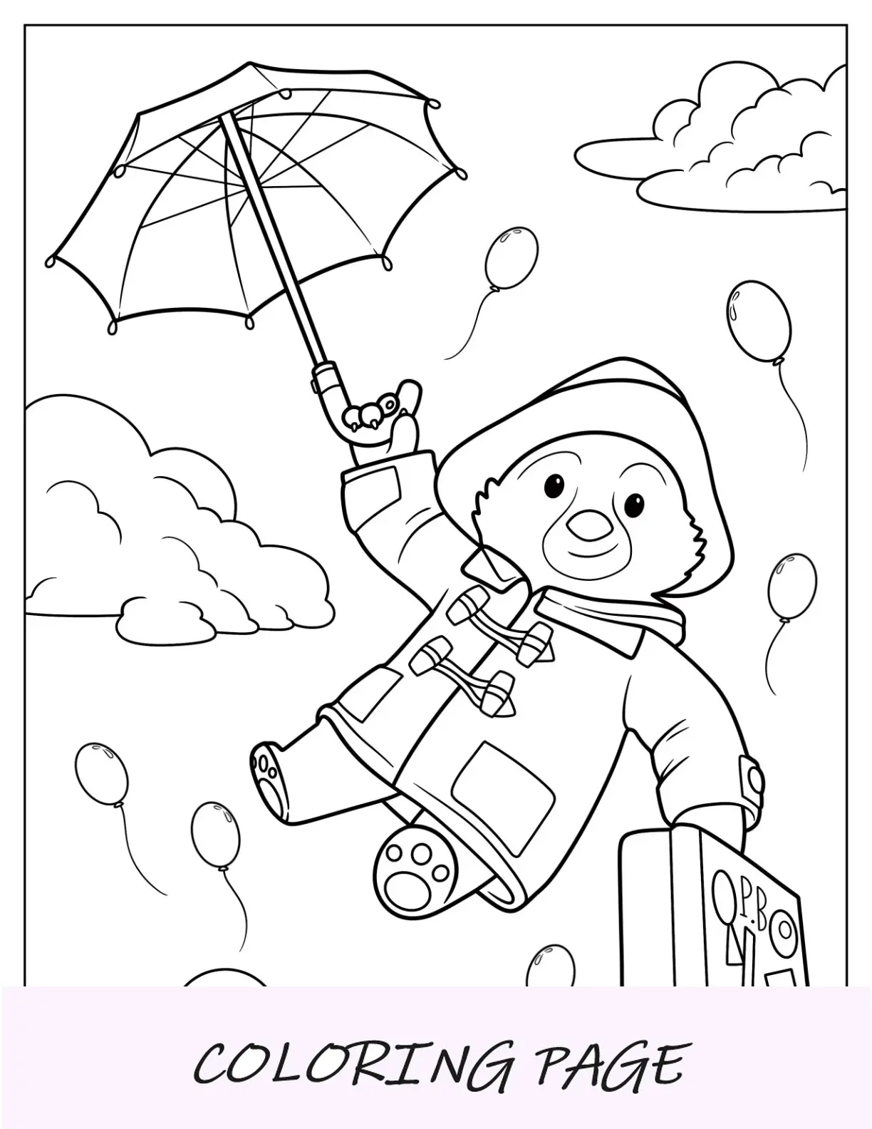Las aventuras del oso Paddington Página para colorear