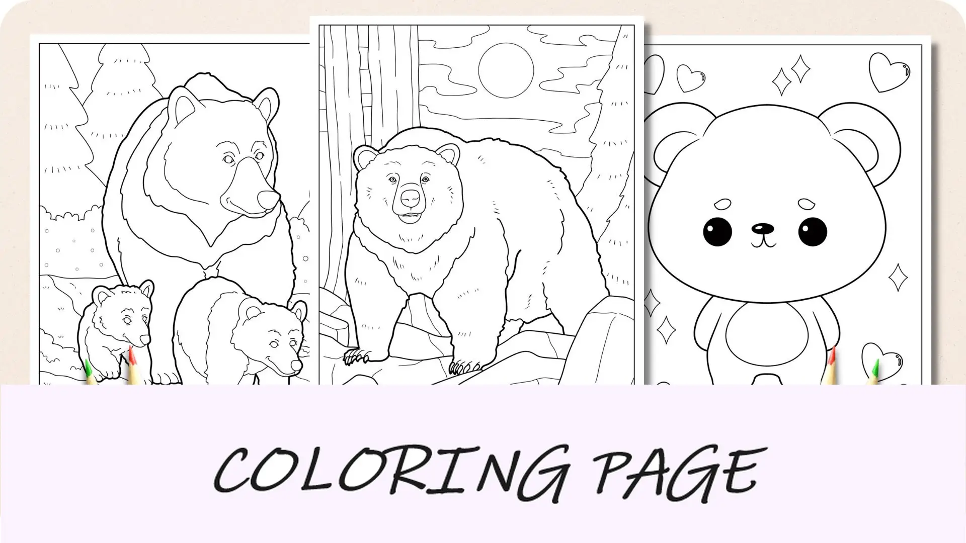 Dibujos para colorear de osos Imagen destacada