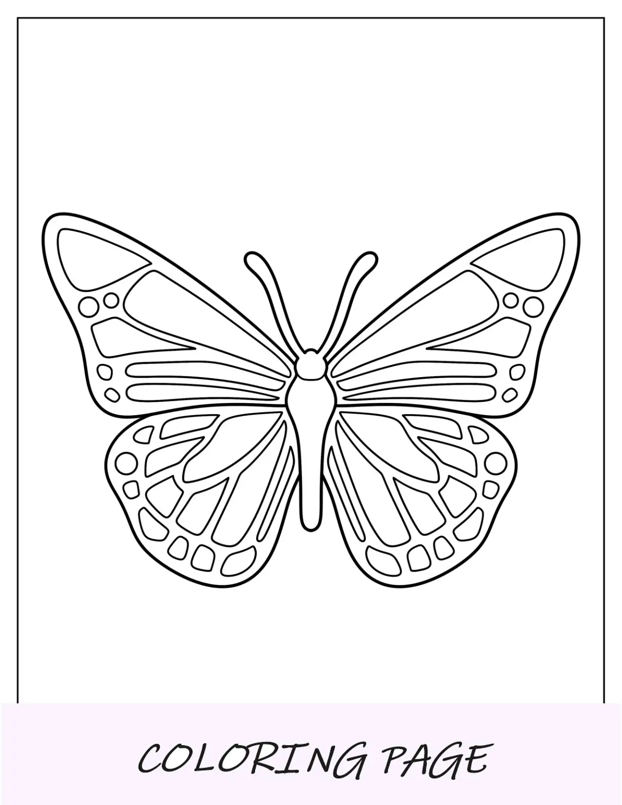 Plantilla de mariposa elegante de dos media página