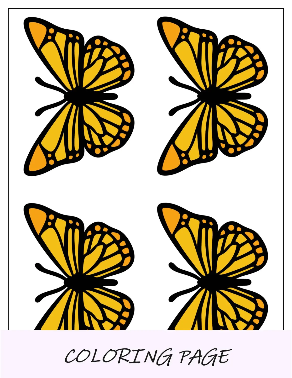Plantilla de mariposa pequeña y elegante de colores
