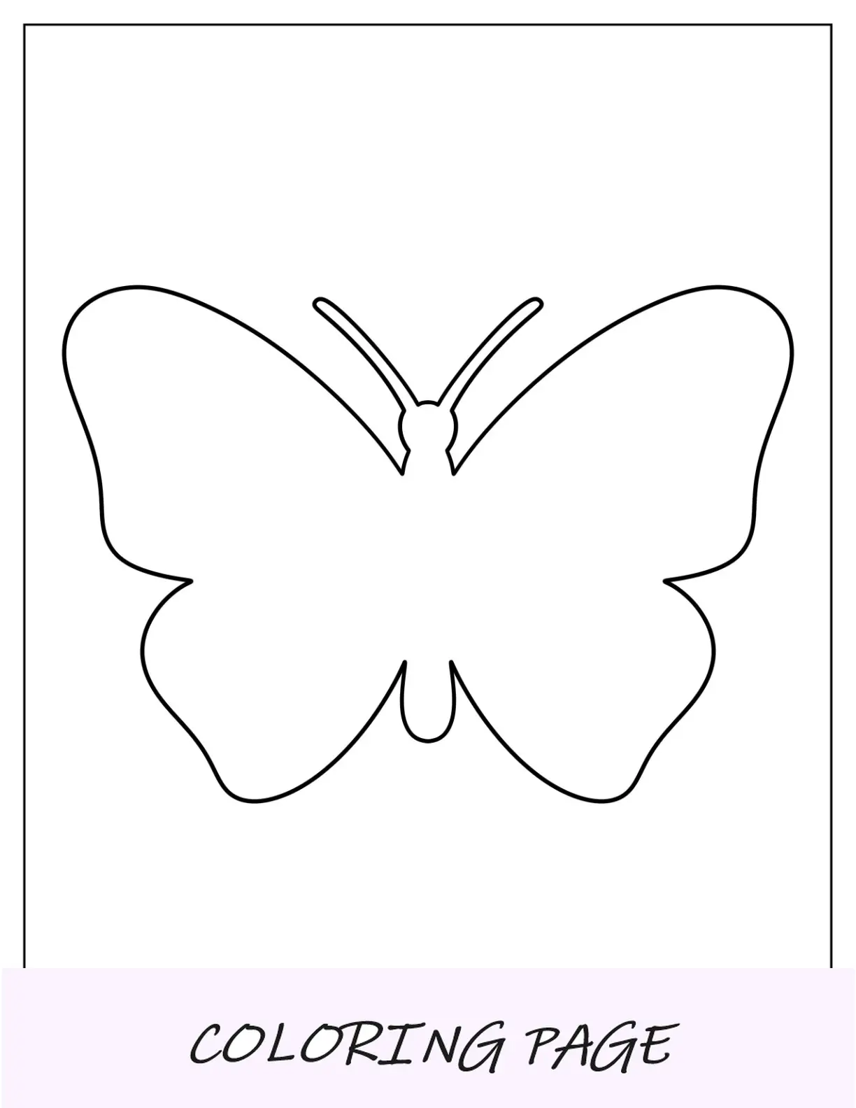 Plantilla de mariposa de dos media página para niños en edad preescolar