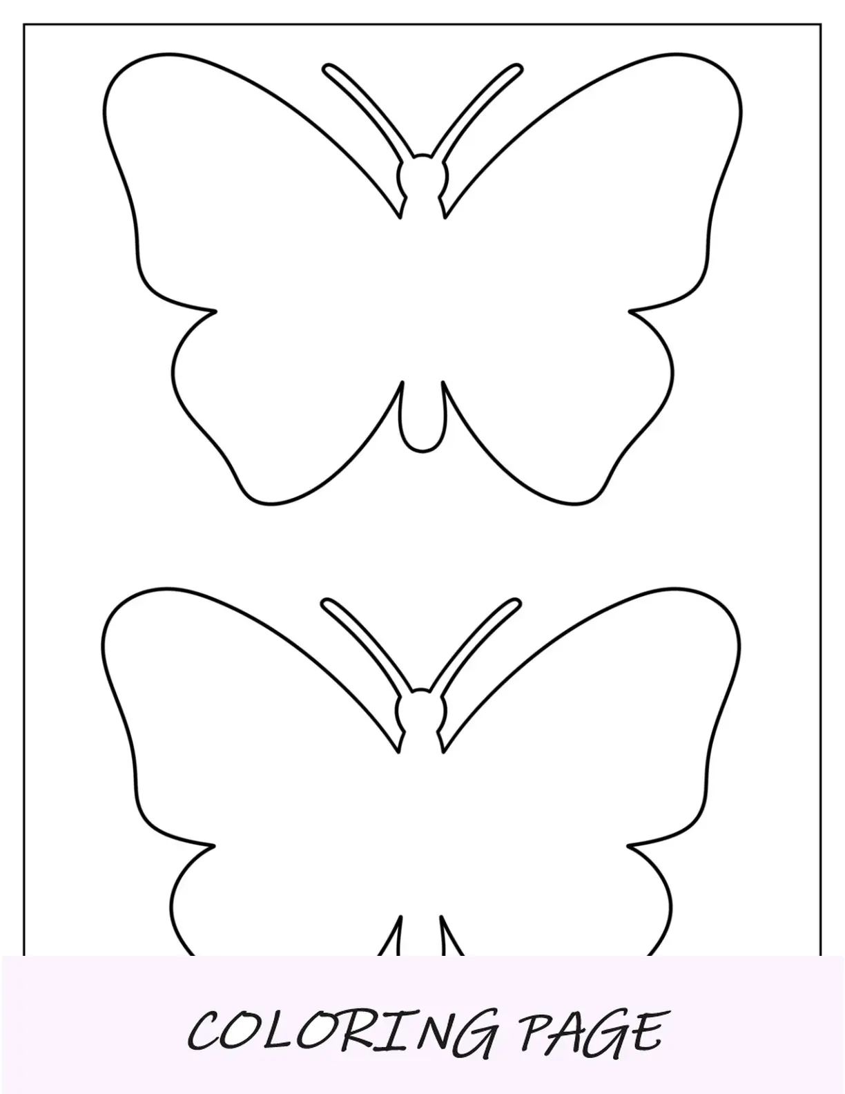 Plantilla de mariposa mediana para niños en edad preescolar