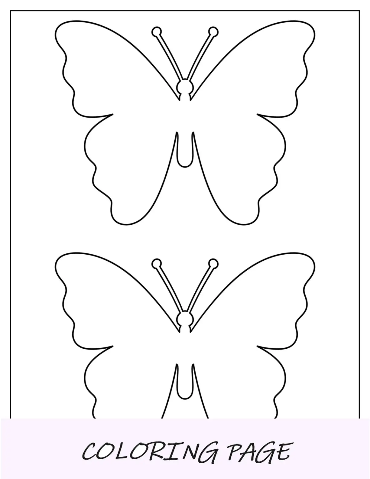 Plantilla de mariposa mediana simple para niños