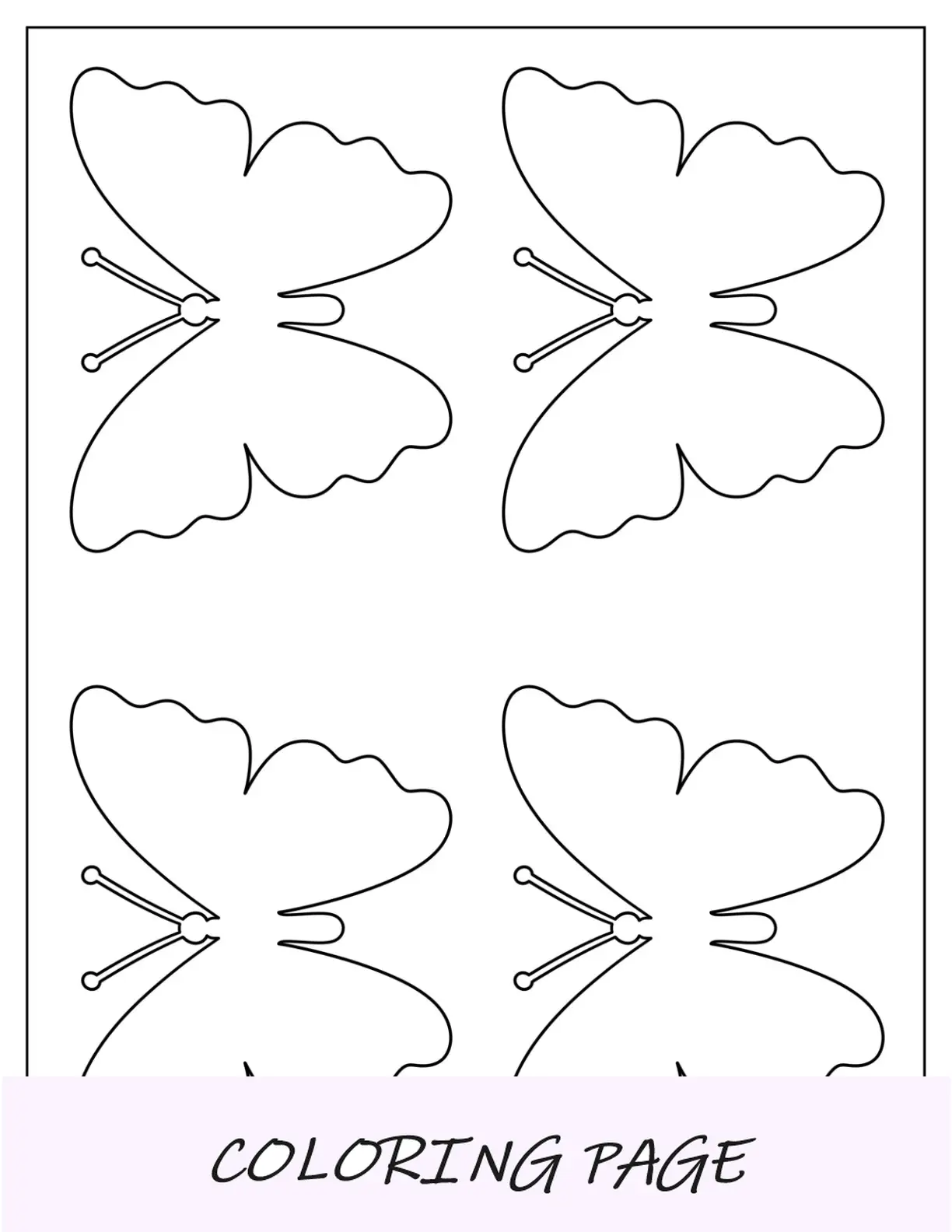 Plantilla pequeña y sencilla de mariposa para niños