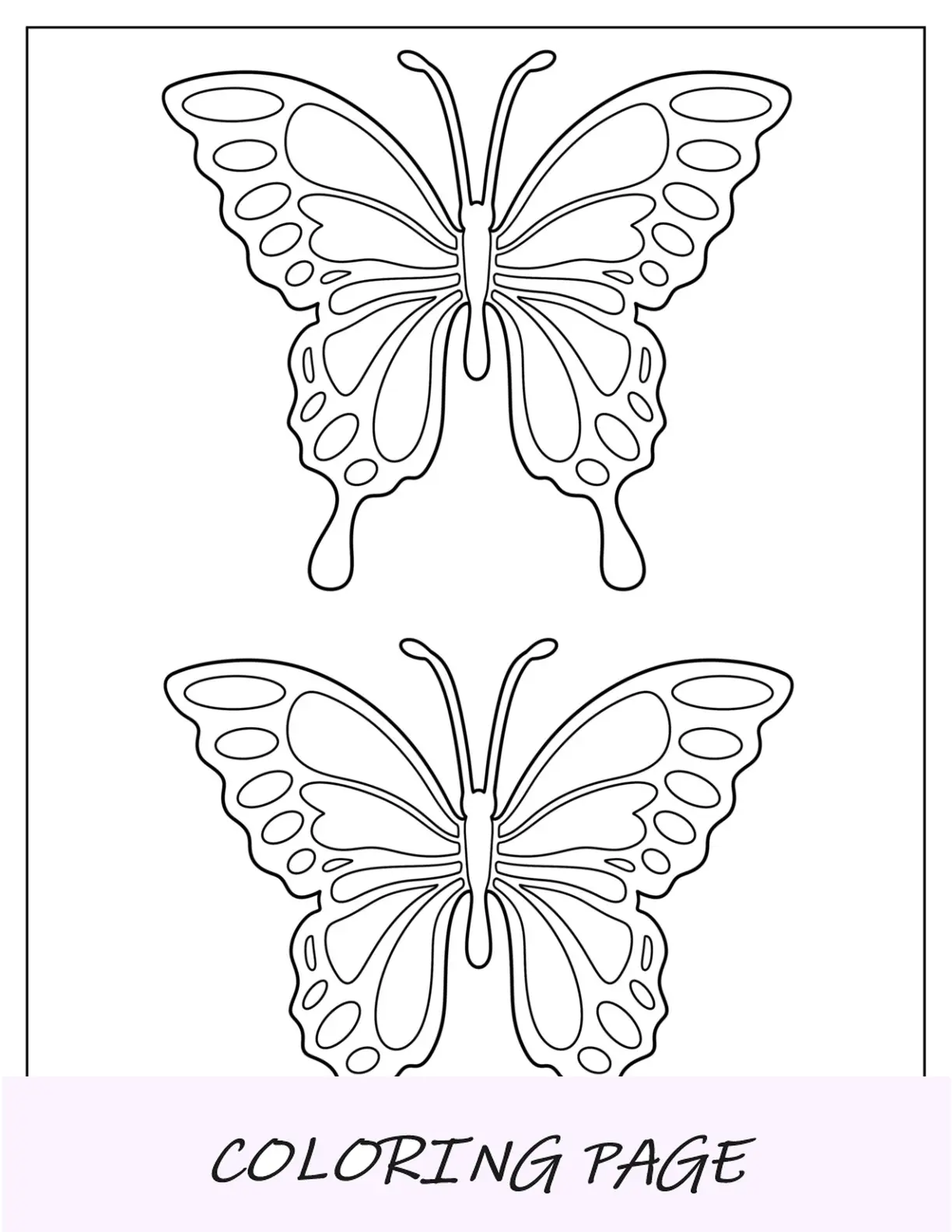 Plantilla de mariposa realista mediana