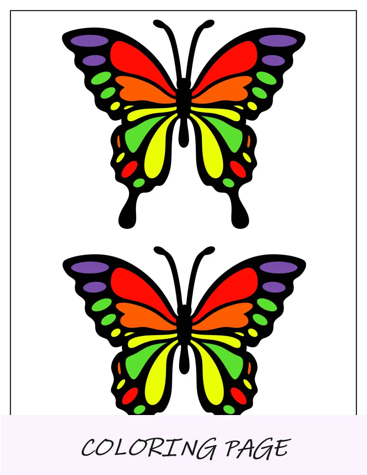 Plantilla de mariposa realista de color medio